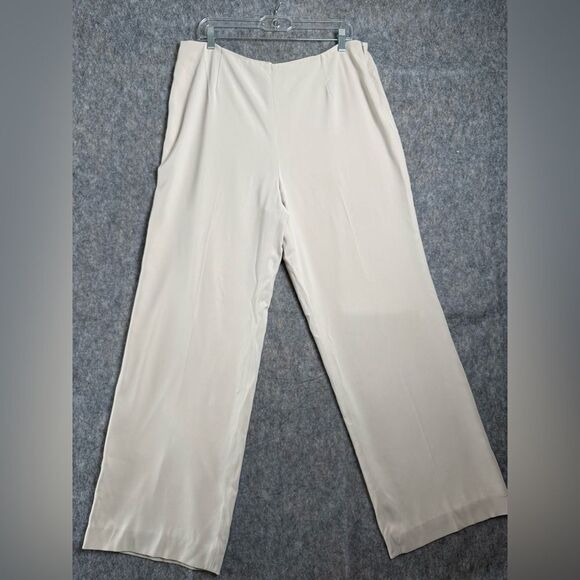 Talbots Pant Womens 16 Beige Triacetate Stretch Regular Fit Boot Cut Leg Pull On - Picture 1 of 7